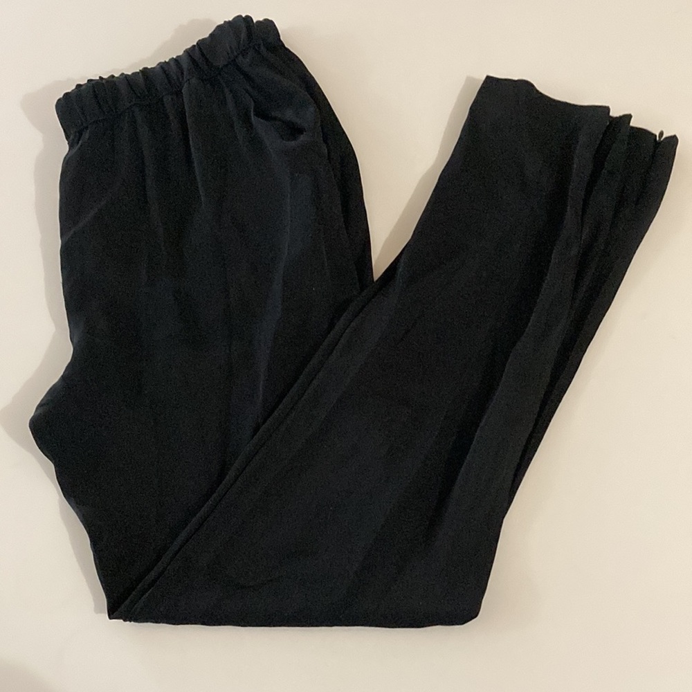 Silk blend pants size medium joes stretchy pull on waist zip ankles pockets M